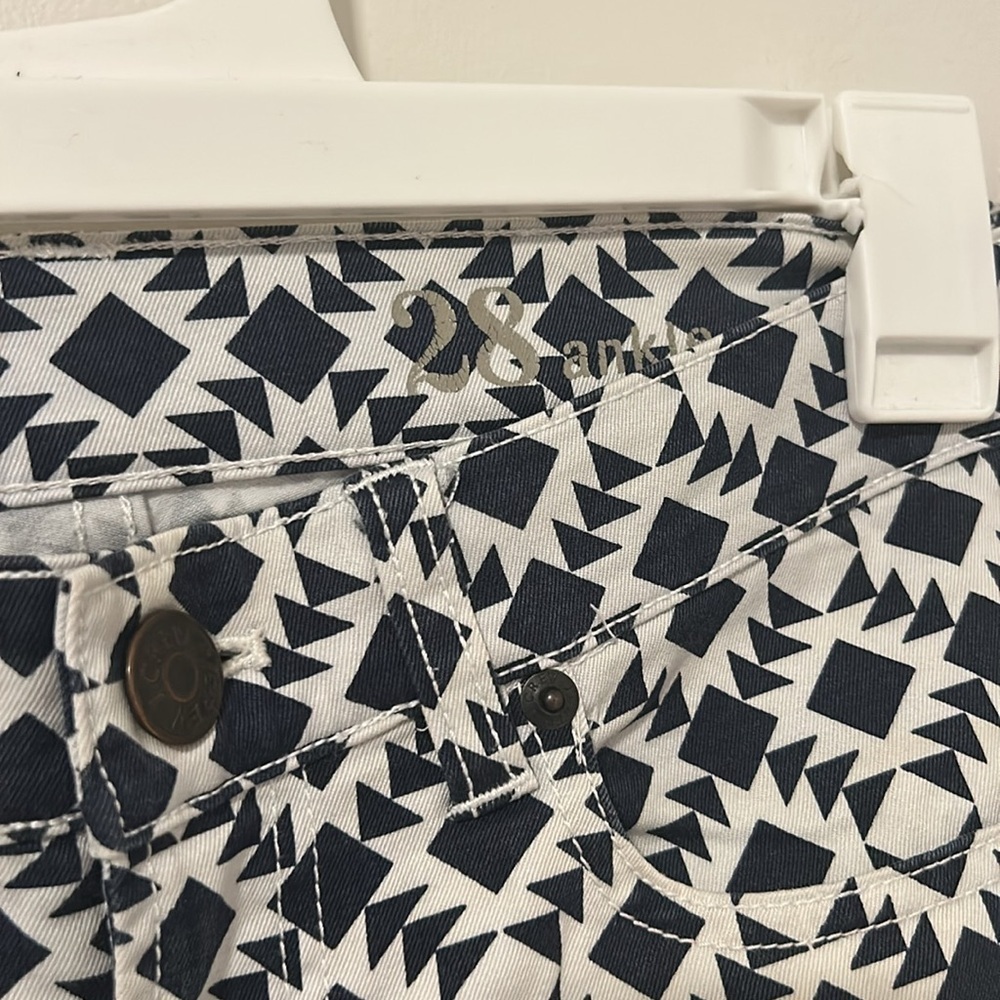 J Crew Toothpick Ankle Geometric Patterned Pants Size 28 - Picture 4 of 6